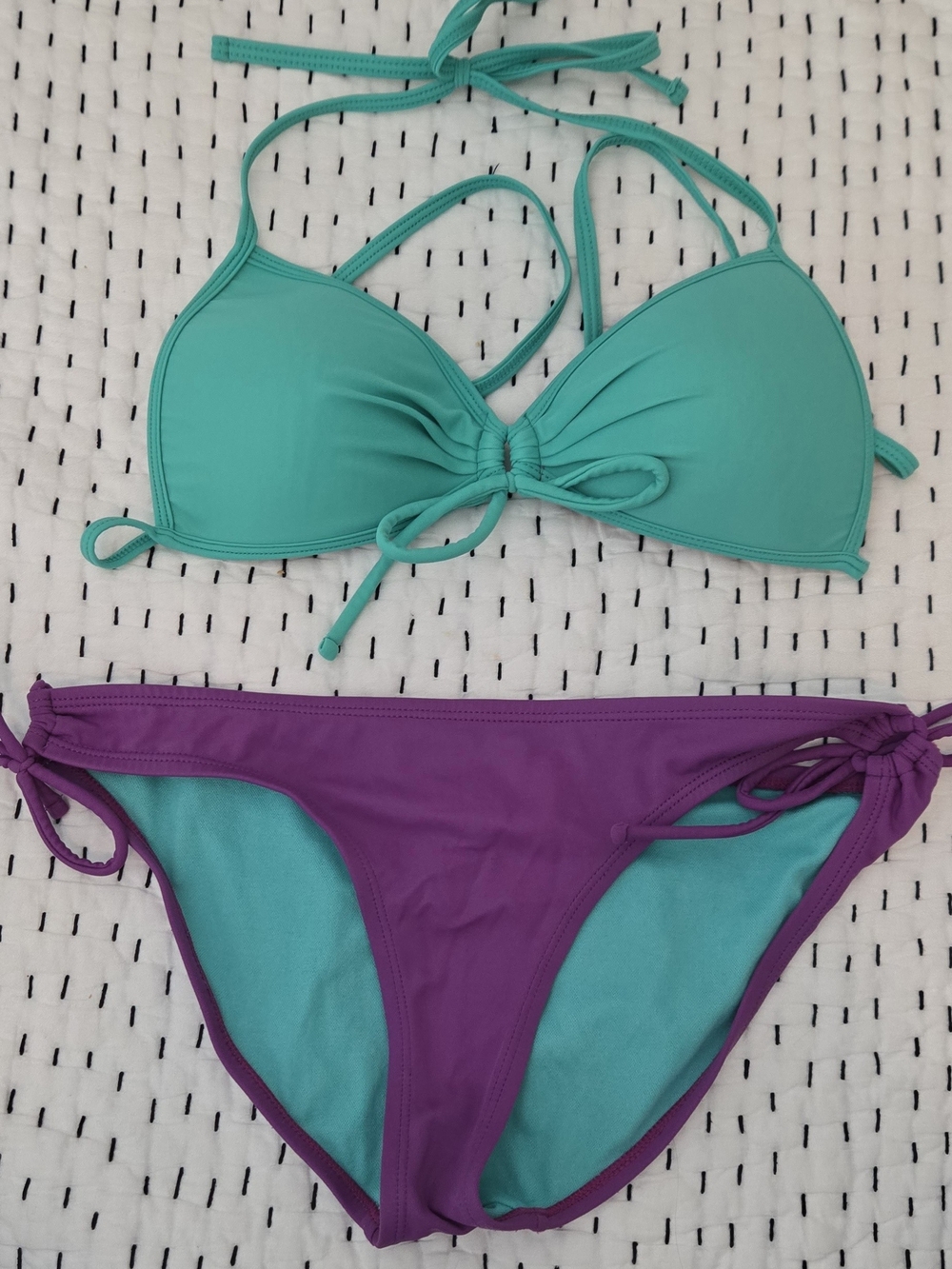 Academy Women’s Two-Piece Swimset — Teal & Purple Bikini Small